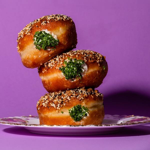 Cream Cheese-Stuffed Everything Doughnuts