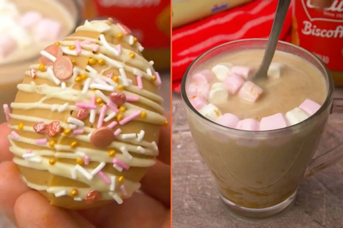 People are making mini Biscoff Easter eggs that melt into hot chocolate
