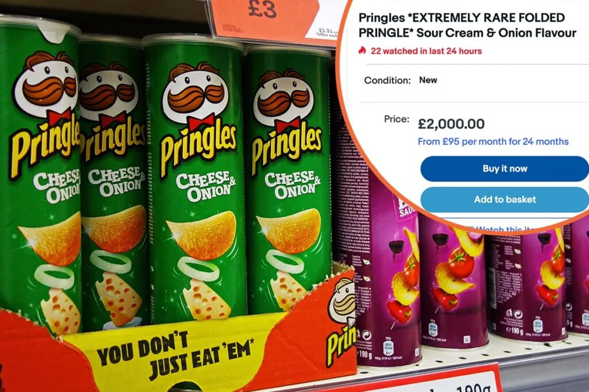 Someone is selling a ‘rare’ folded Pringle on eBay for £2000 – yes, really