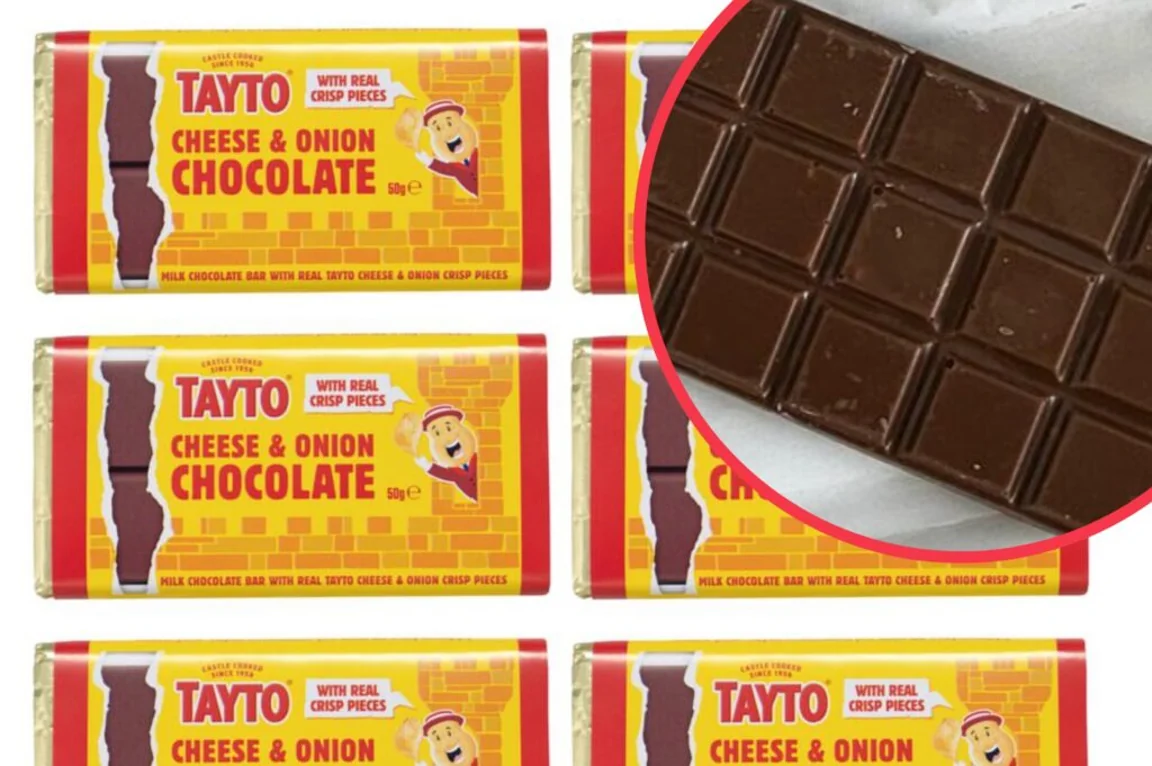 You can now buy a chocolate bar stuffed with cheese and onion crisps