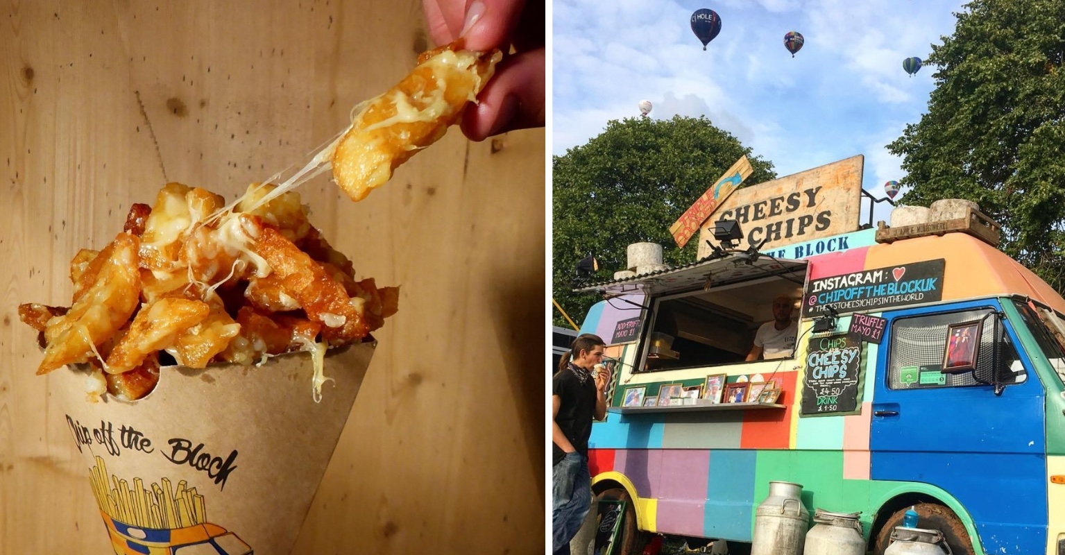 glastonbury festival food cheesy chips