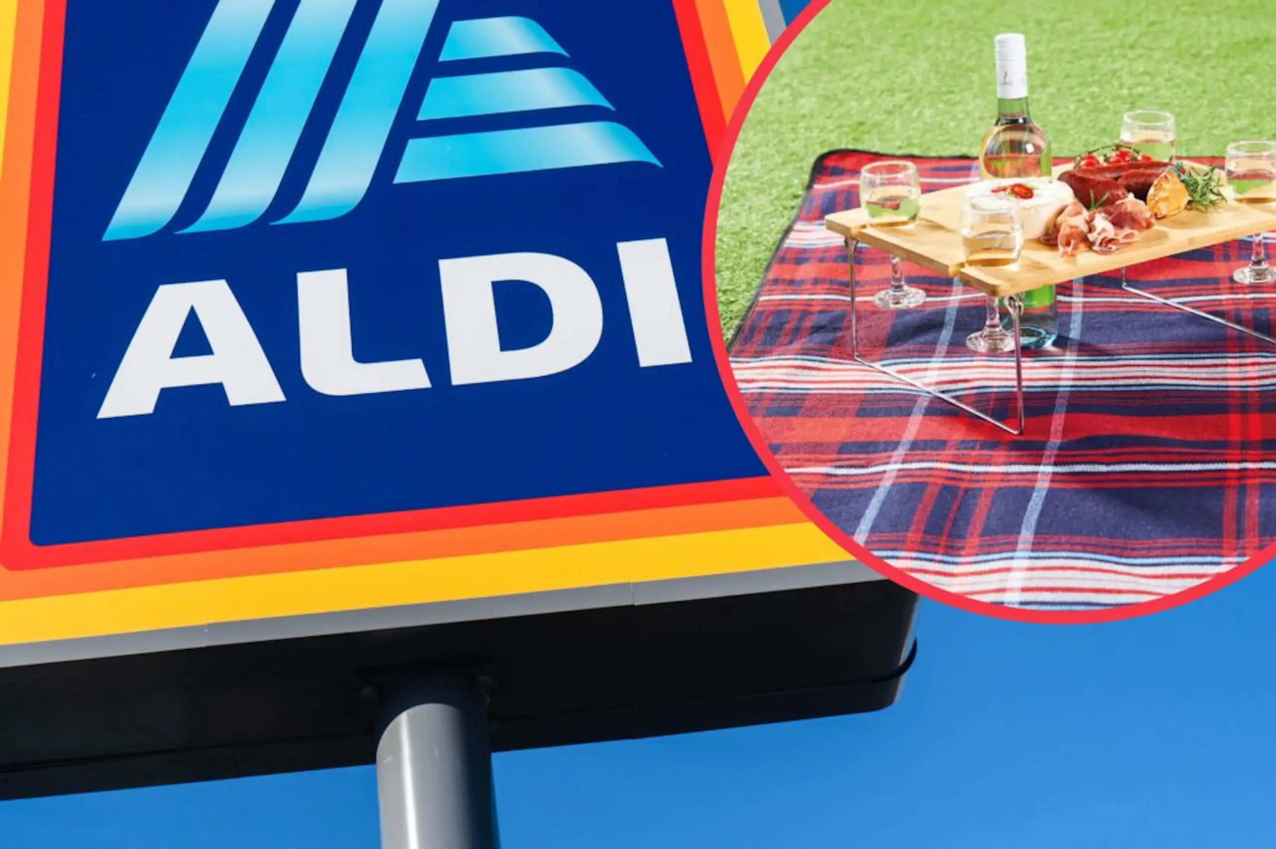 Aldi is selling a portable picnic wine table and it’s genius