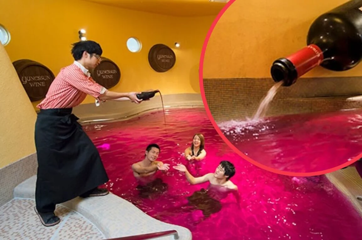 You can bathe in a hot tub full of red wine in Japan, and we’re booking flights immediately