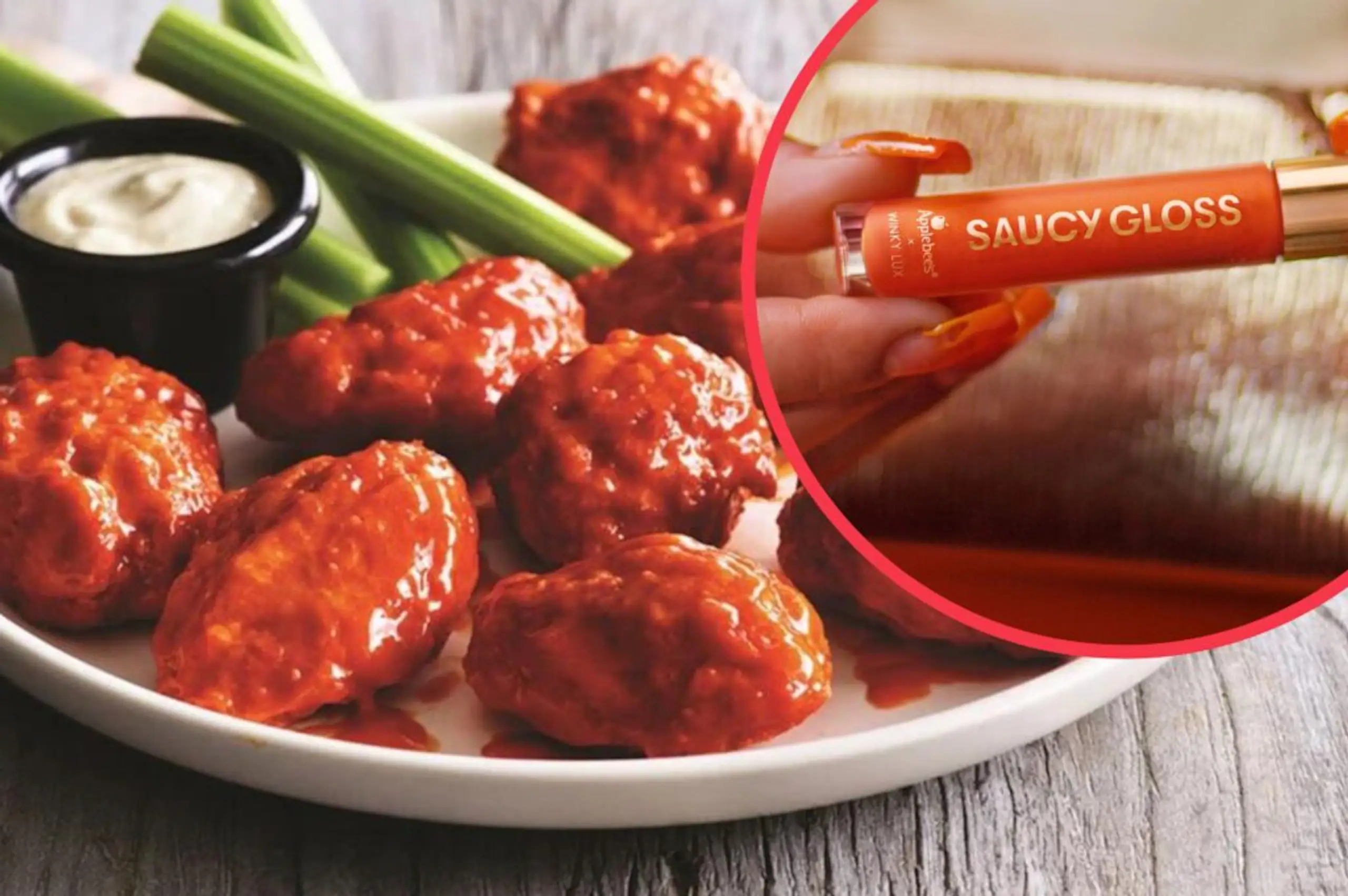 This lipgloss tastes like chicken wings and we’re both disgusted and intrigued