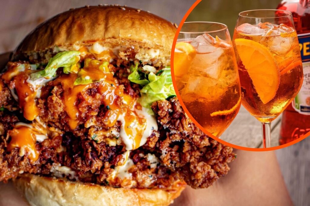 This restaurant is selling an Aperol Spritz flavoured chicken burger