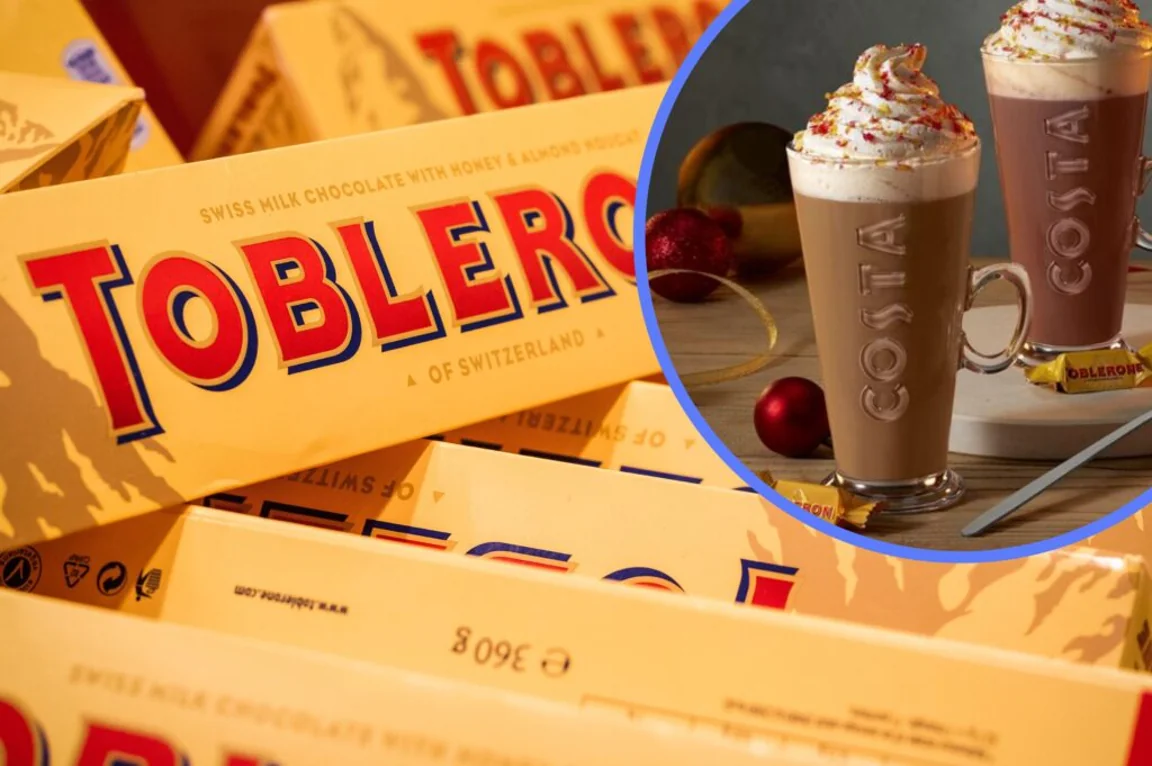 Costa is selling Toblerone hot chocolate as part of its Christmas menu