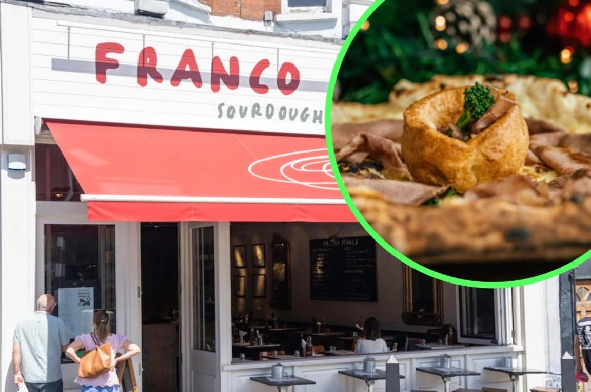 Franco Manca is serving a whole Sunday roast on a pizza for Christmas
