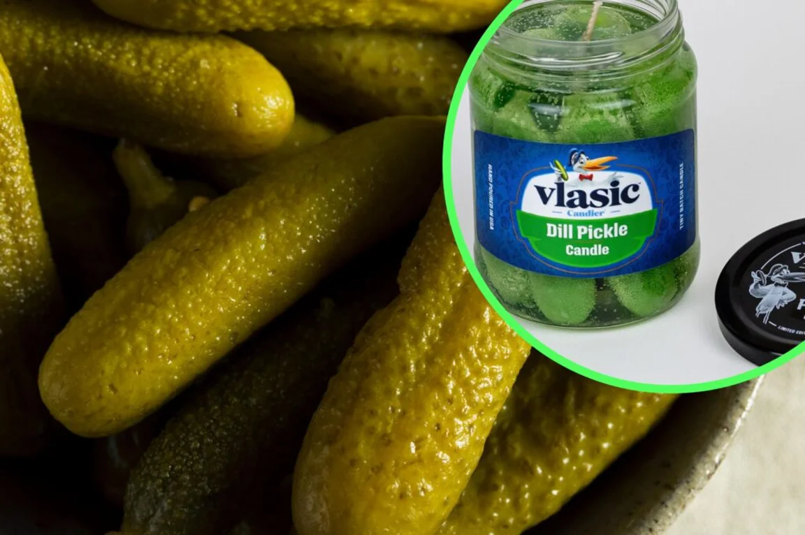 This dill pickle scented candle literally looks like a jar of pickles