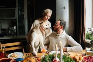 dog christmas table