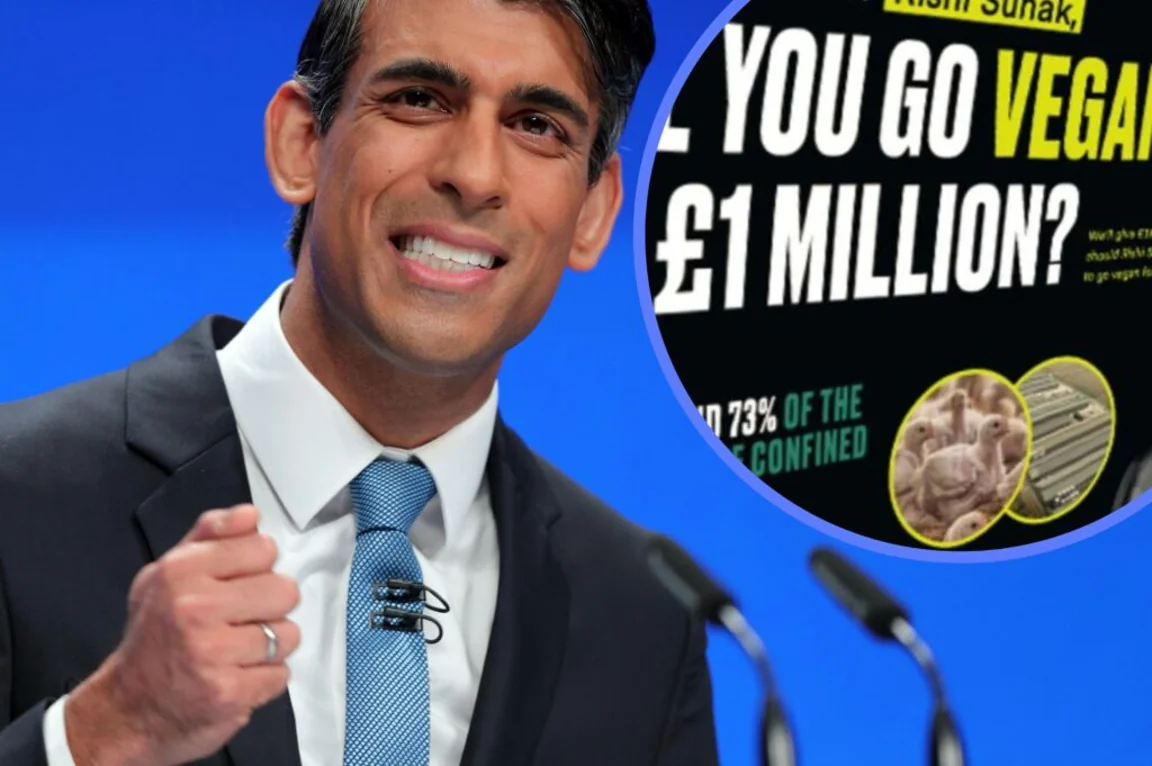 Activists are offering the Prime Minister £1m to go vegan for a month