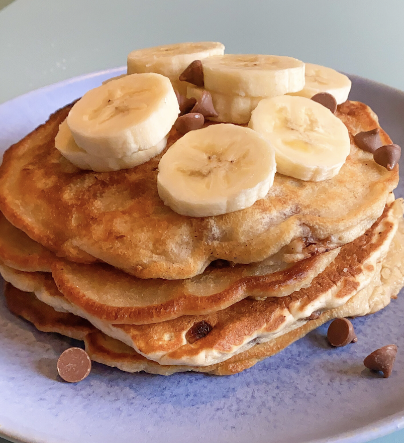 chocolate chip banana american pancakes