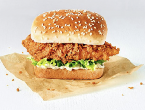 Claim your mini fillet burger with a free KFC chicken bucket