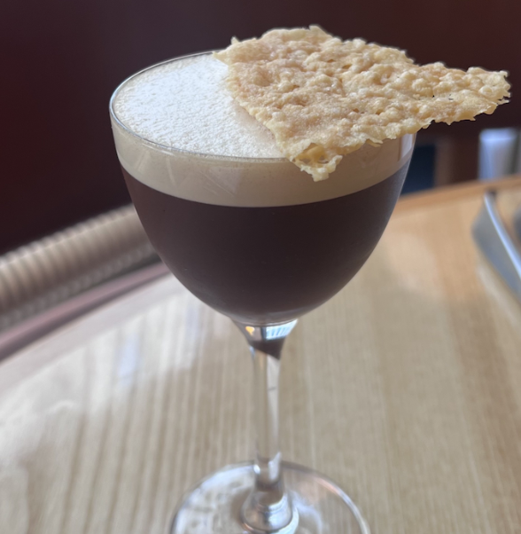 espresso martini with parmesan