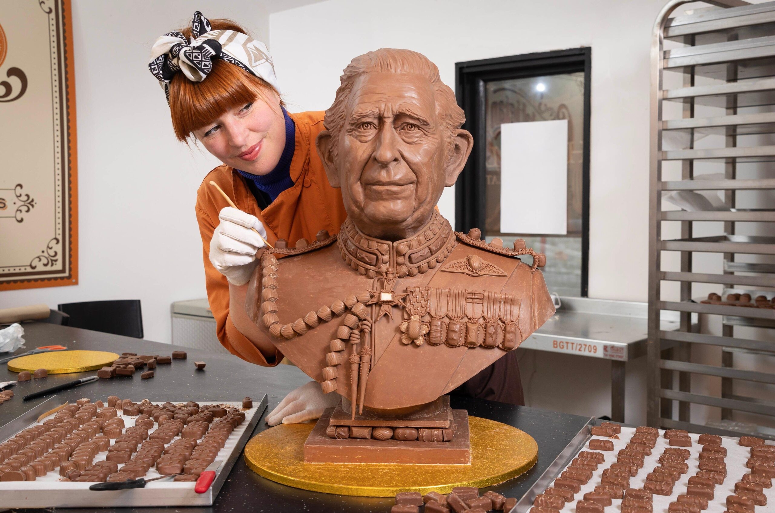 king charles chocolate bust celebrations