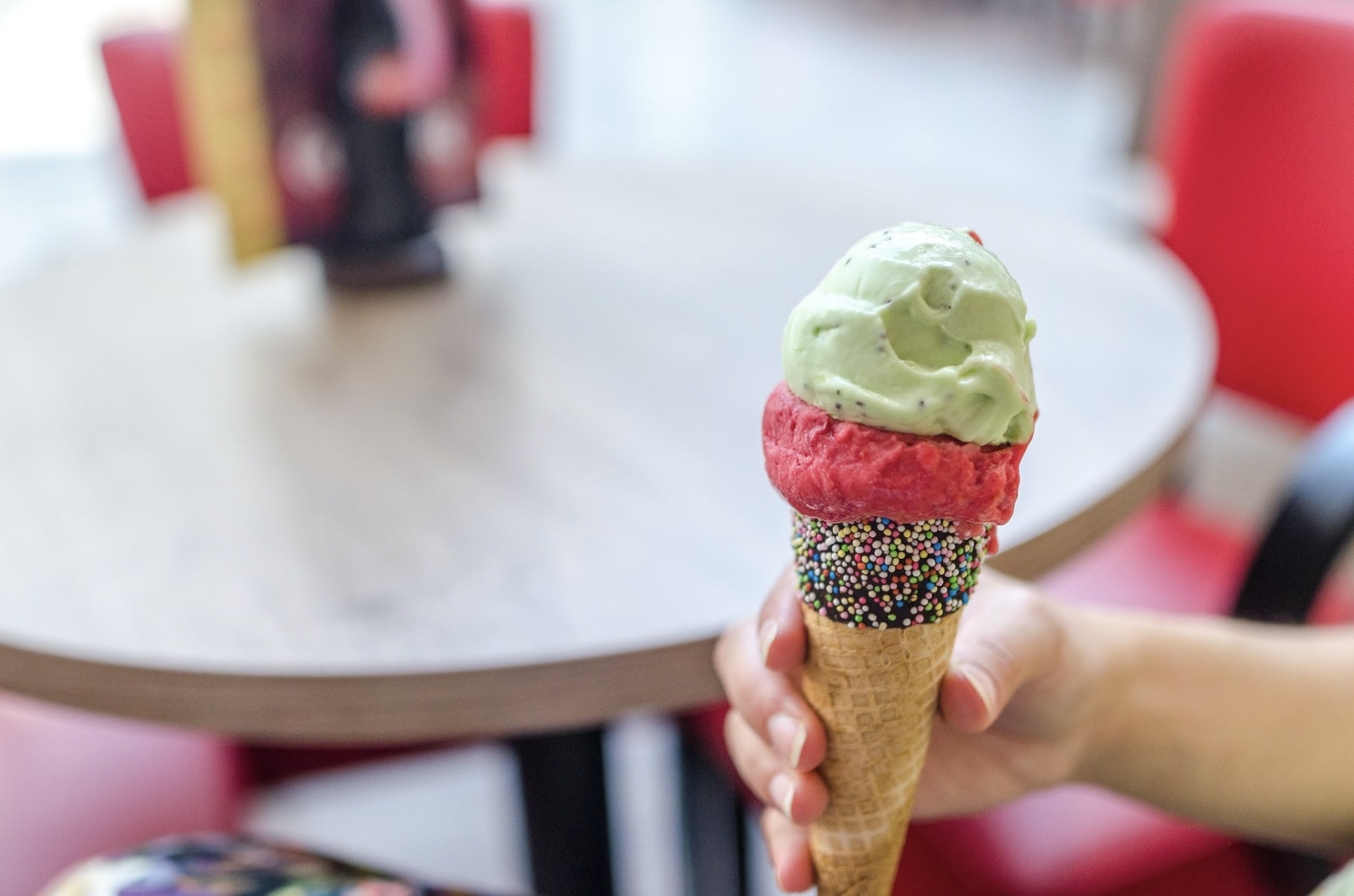 The waffle cone caused a debate about tipping.