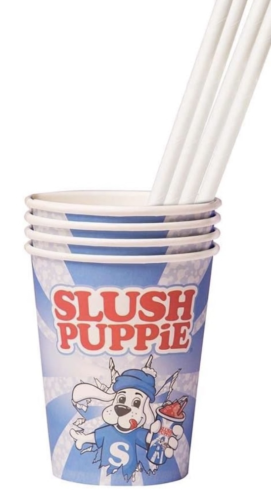 Slush Puppie cup and straws