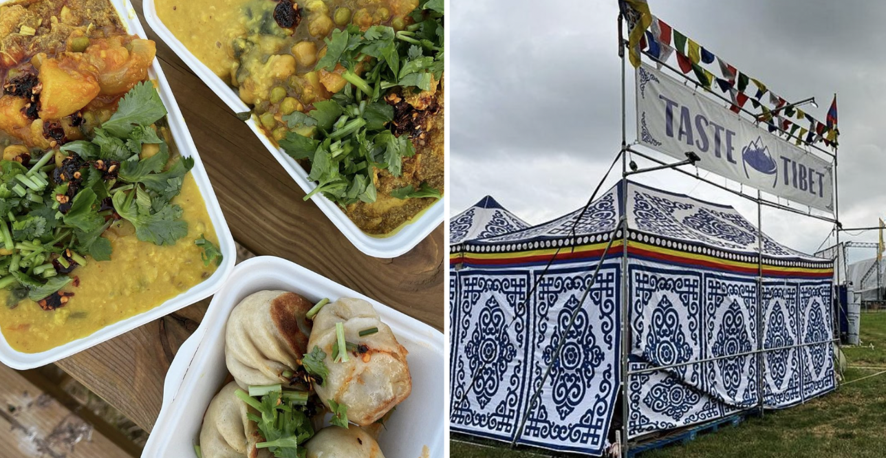 glastonbury festival food what to eat stalls taste tibet