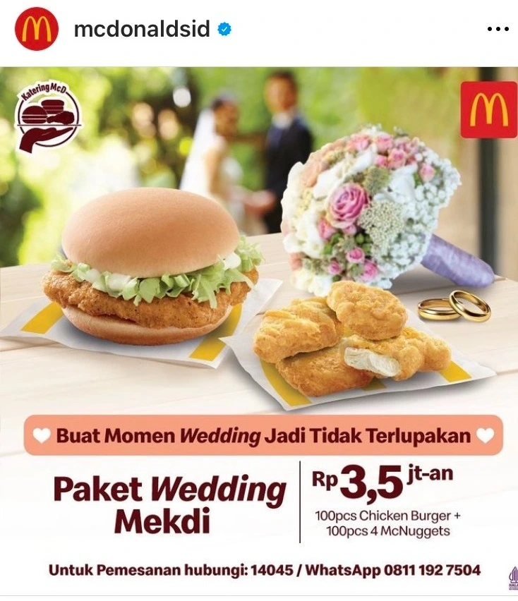 mcdonalds wedding catering indonesia