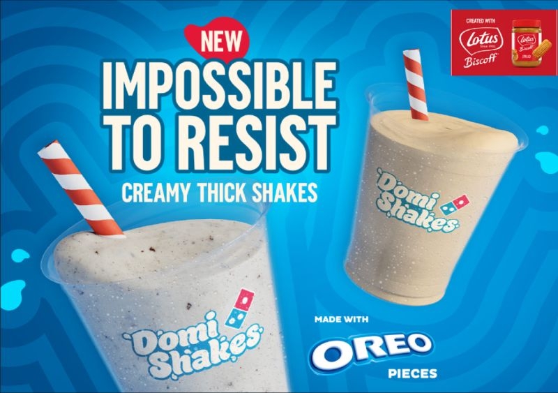 dominos biscoff milkshake oreo domishakes