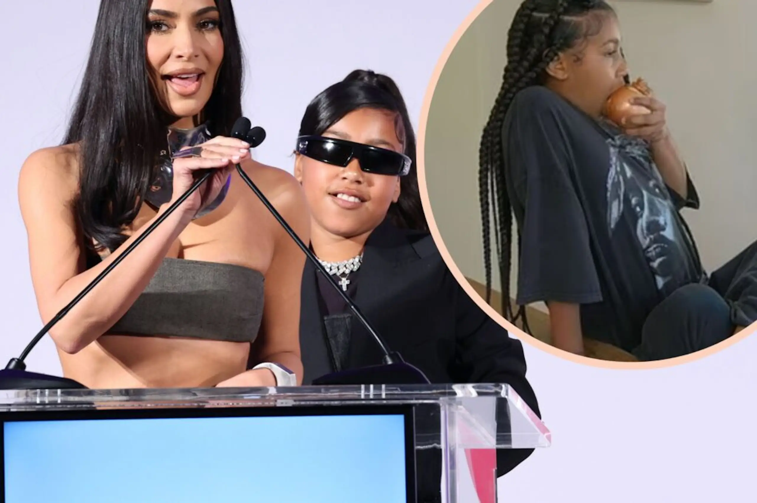 Kim Kardashian’s daughter North West shown eating whole unpeeled onion