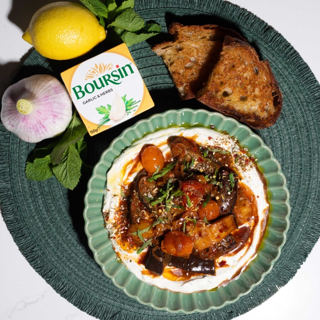 Boursin Labneh with Braised Aubergine