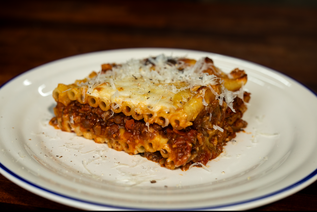 Ziti Lasagne with Mushroom Ragu and Sage Bechamel