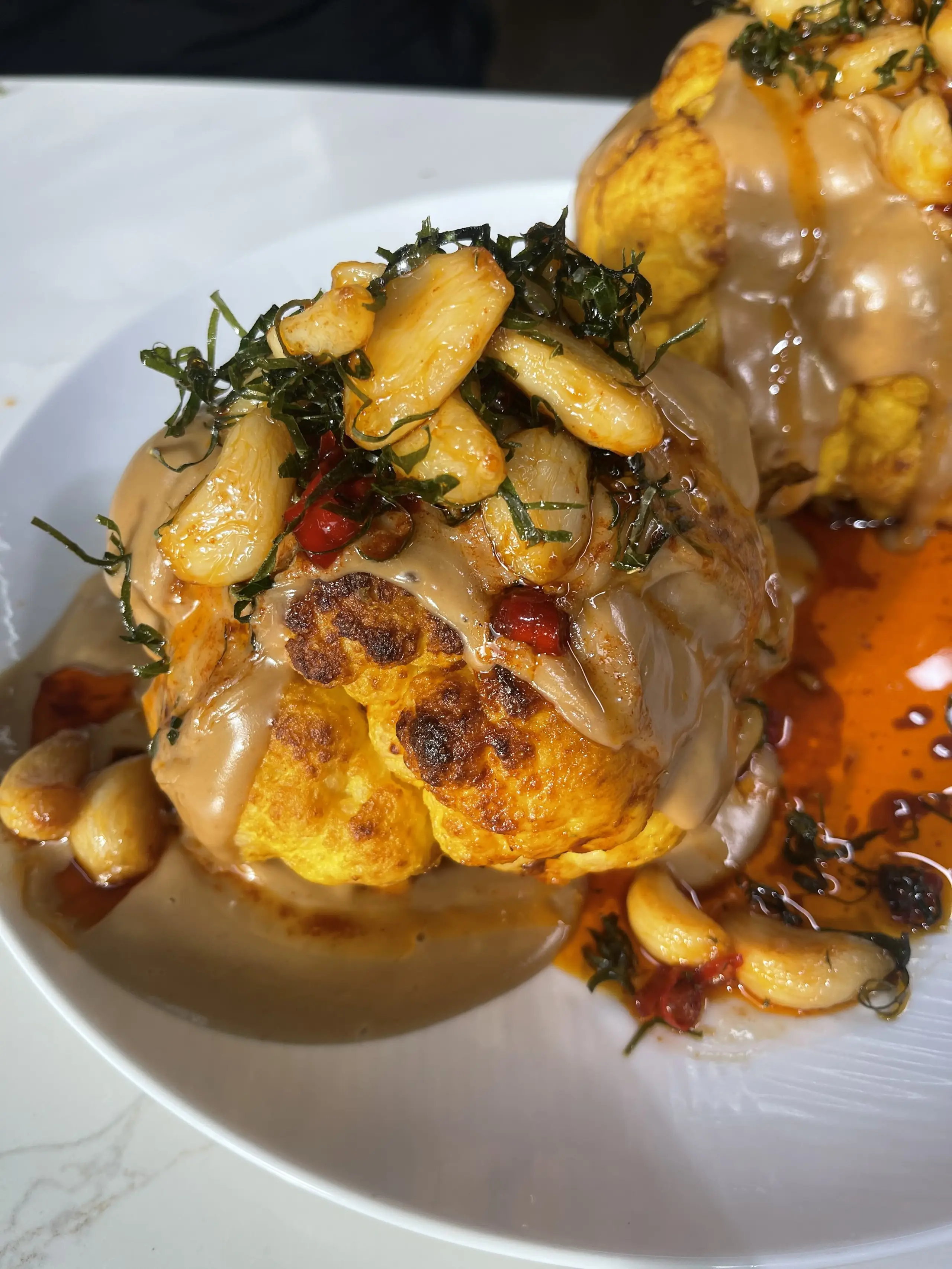 Helen Graham's Turmeric Roasted Cauliflower with a Peanut Tahini