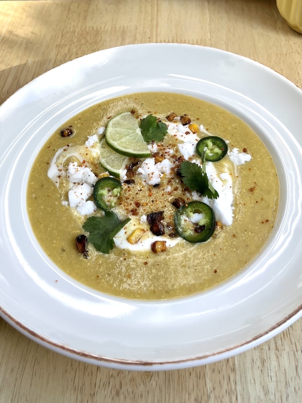 Elote Inspired Charred Corn Soup