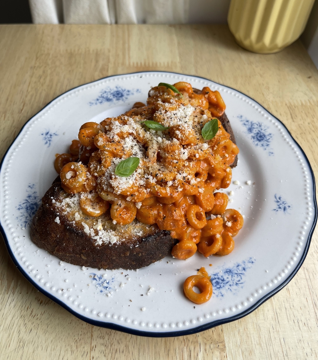 Vodka Spaghetti Hoops on Toast