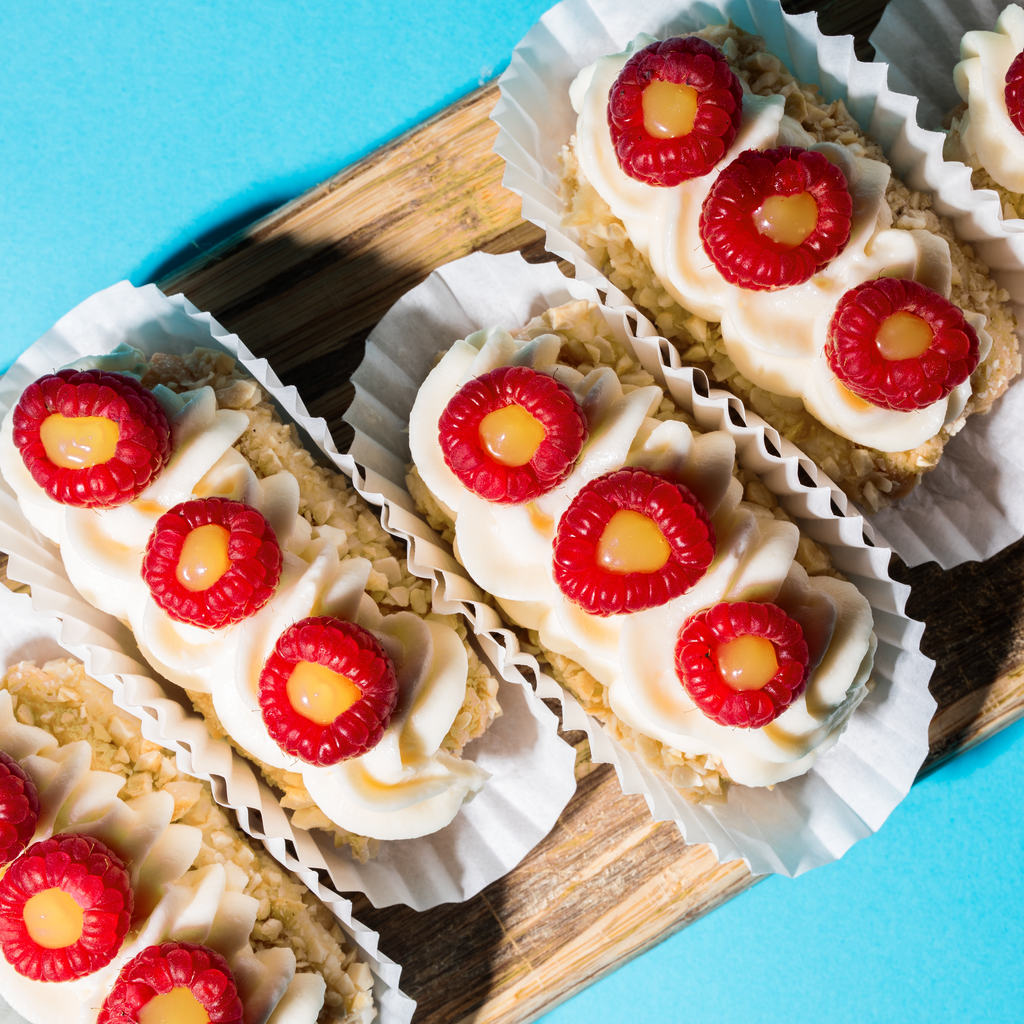 Raspberry and Lemon Curd Ladyfinger Bars
