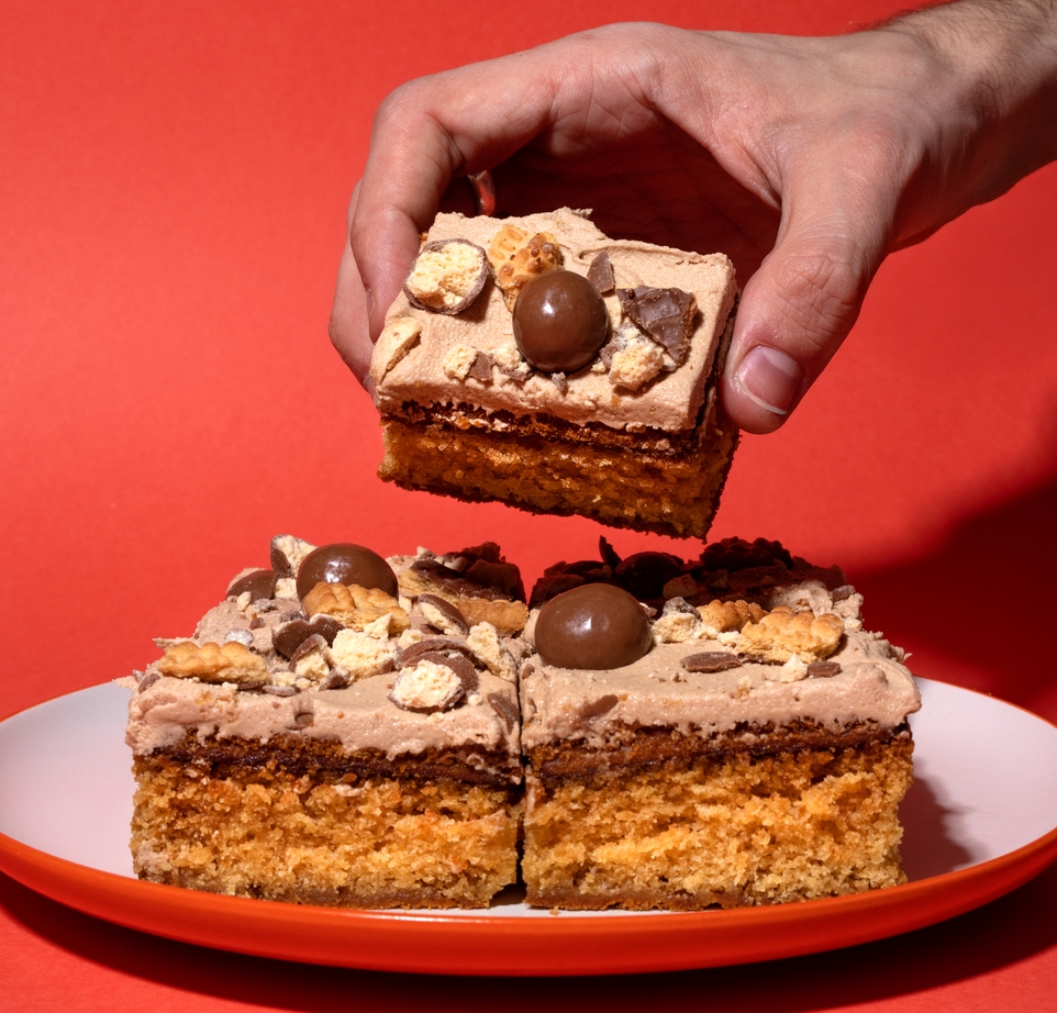 Chocolate Malted Milk Tray Bake