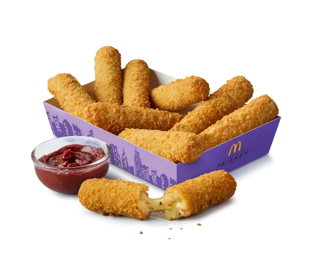 The menu comes with mozzarella sticks ready to dunk in Monica's famous marinara (Credit: McDonald's)