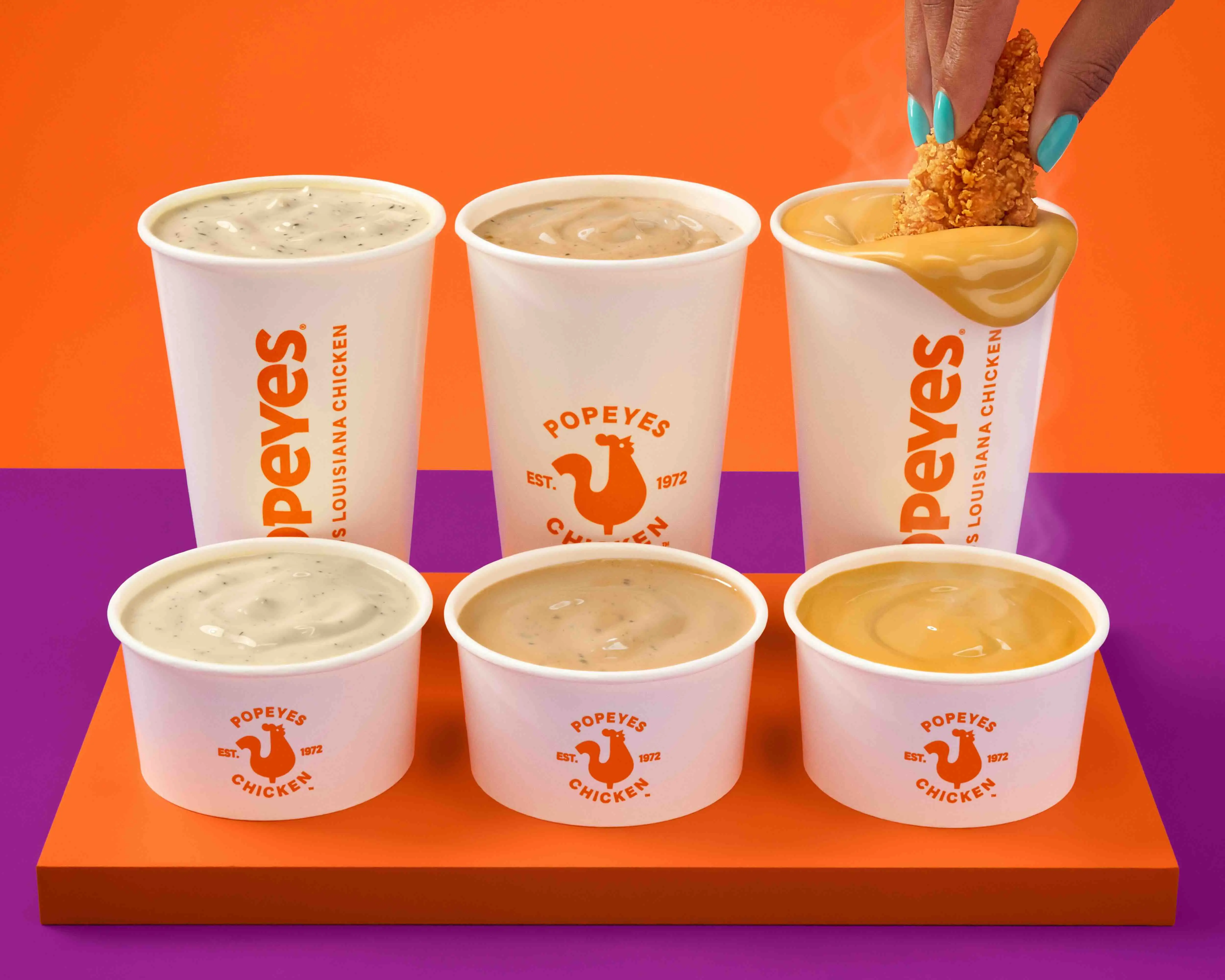 The dips come in 'mega' and 'big' sizing (Credit: Popeyes)