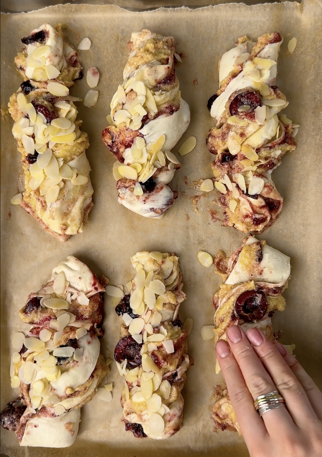 Cherry Bakewell Almond Croissant Twists