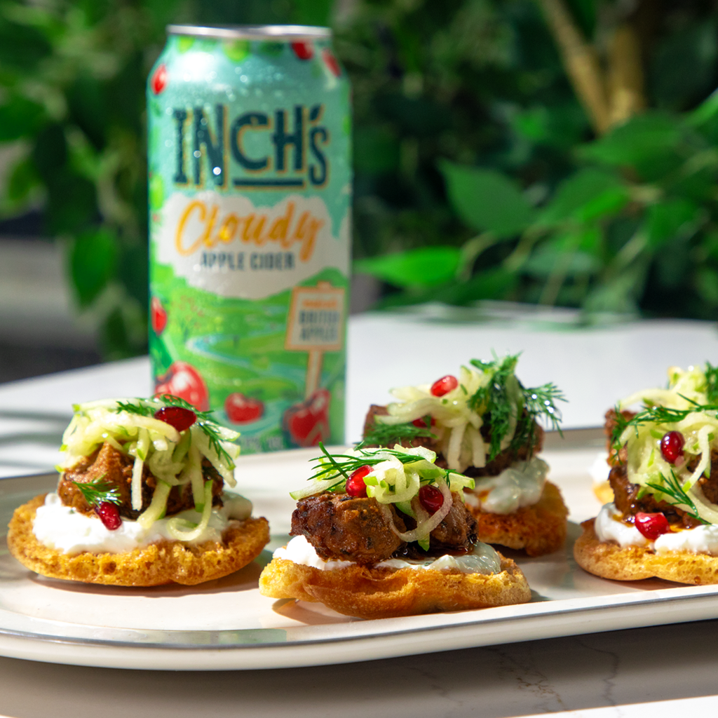 Inch's Cloudy Apple Cider Souvlaki & Tzatziki Tostadas