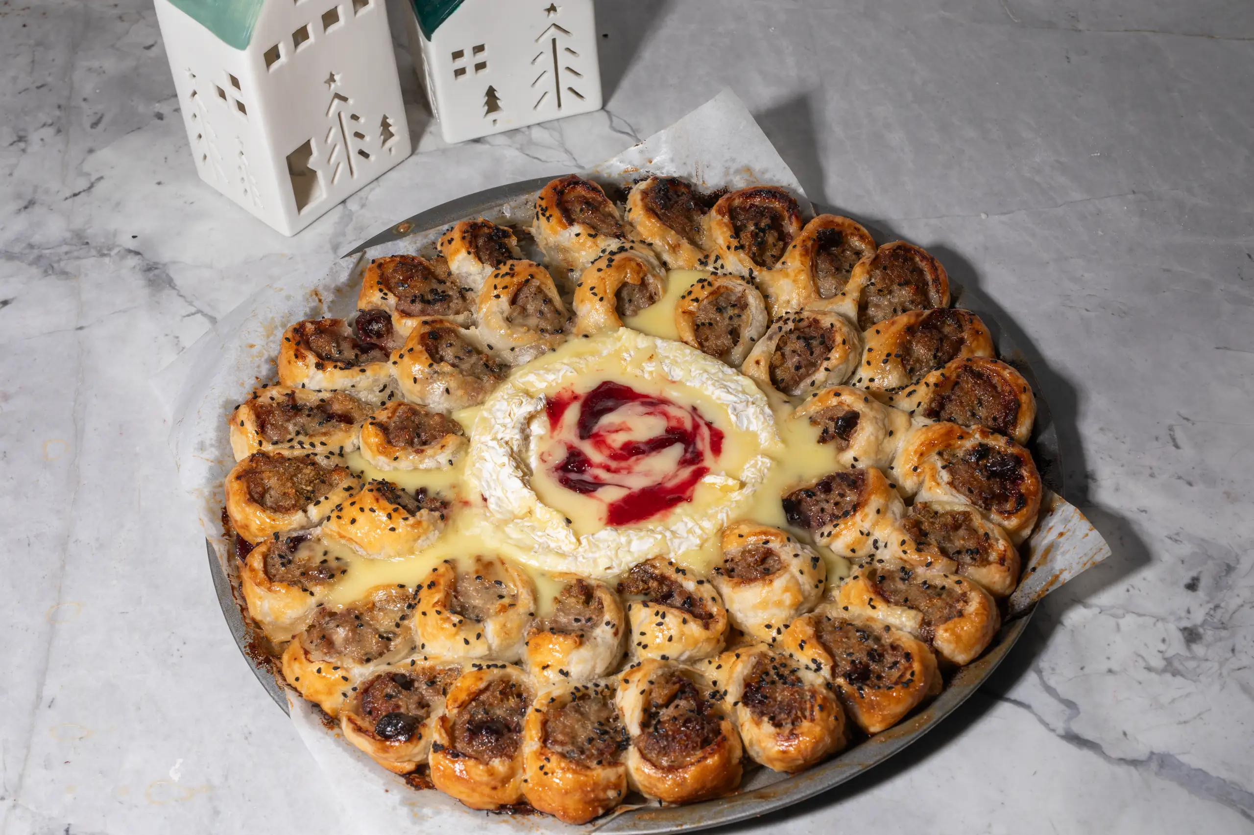 Festive Sausage Roll Wreath