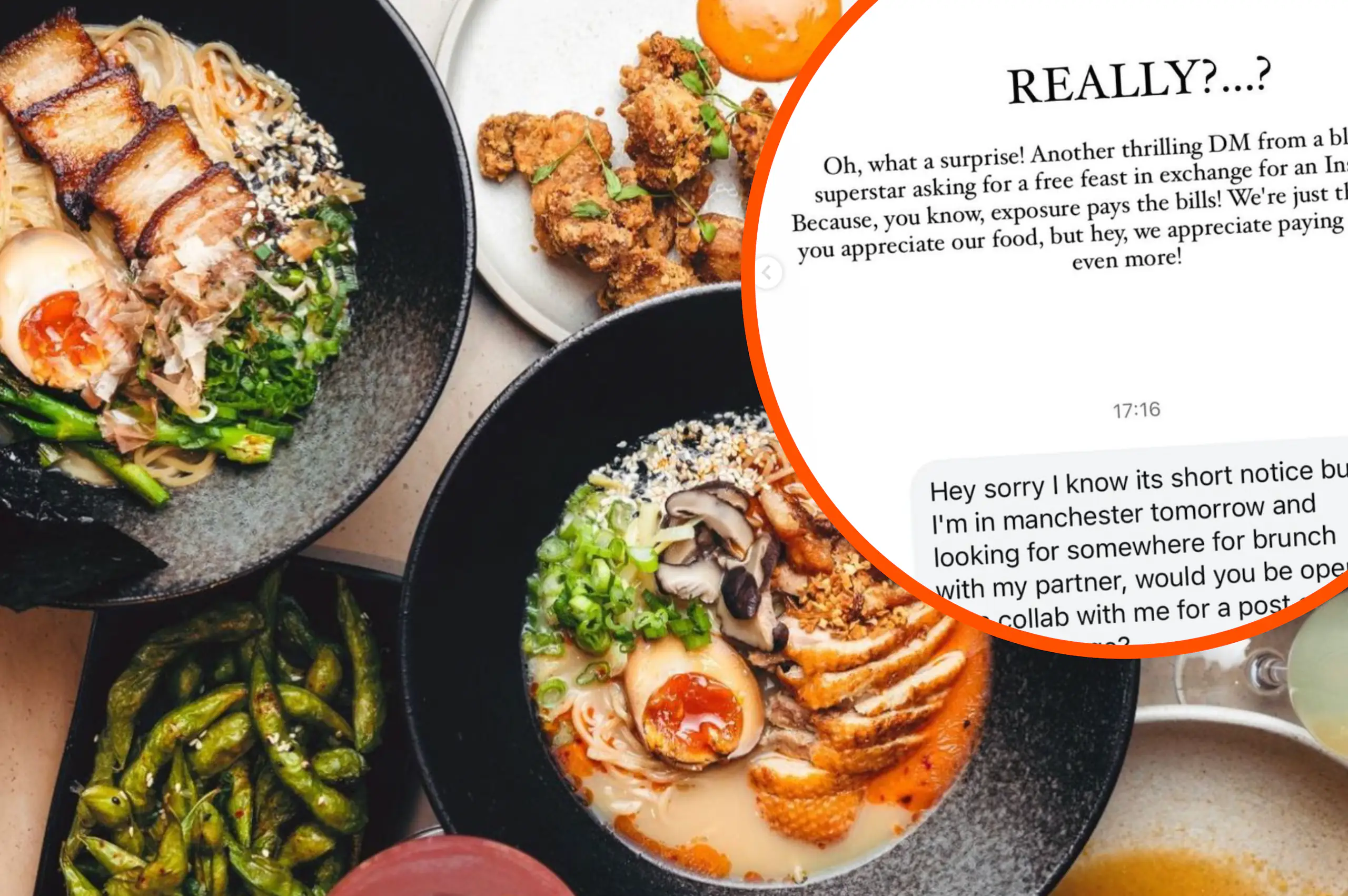 Restaurant calls out influencer who asks to pay for food with 'exposure'