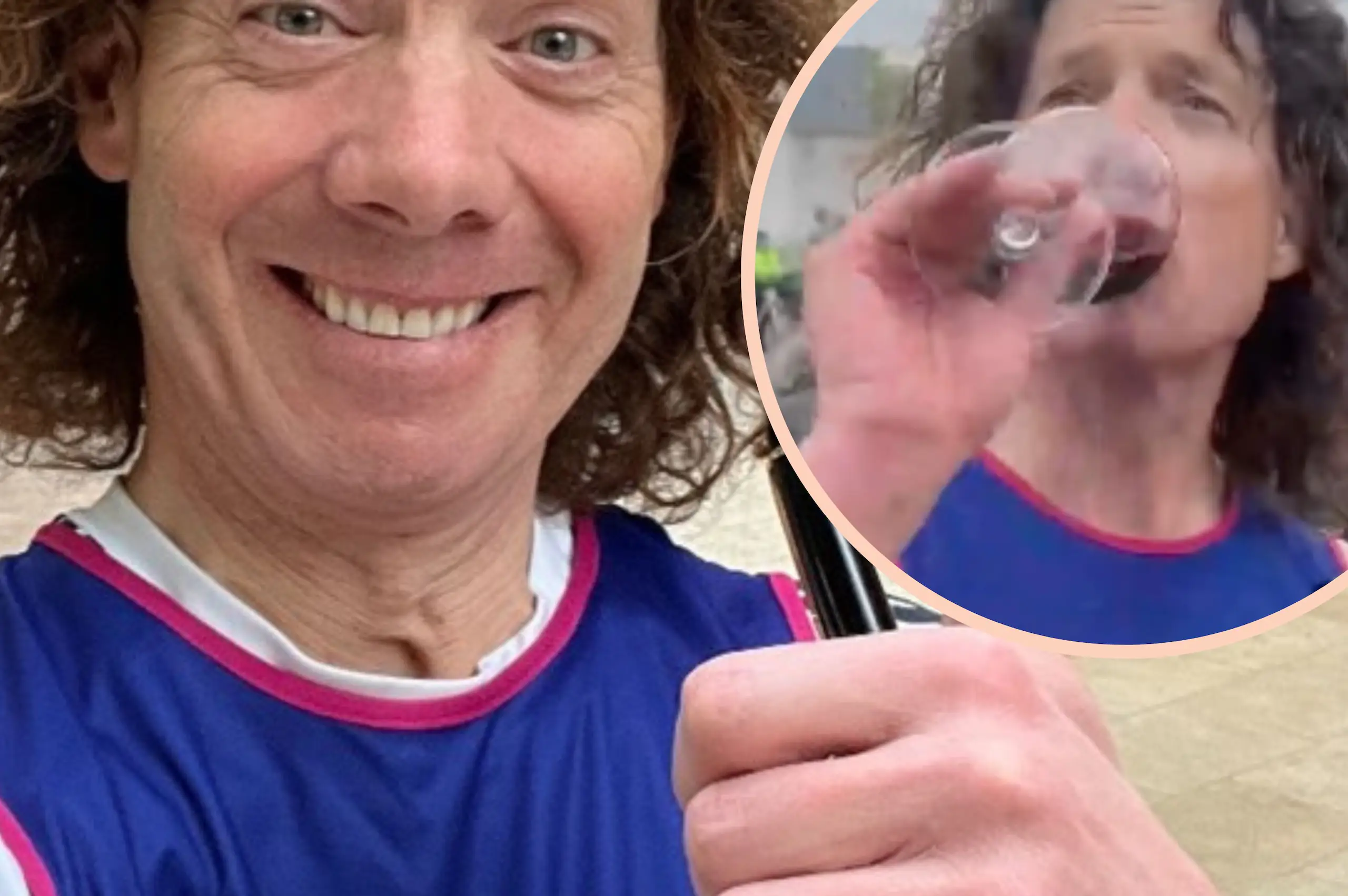 Watch as man drinks 25 glasses of wine while running marathon