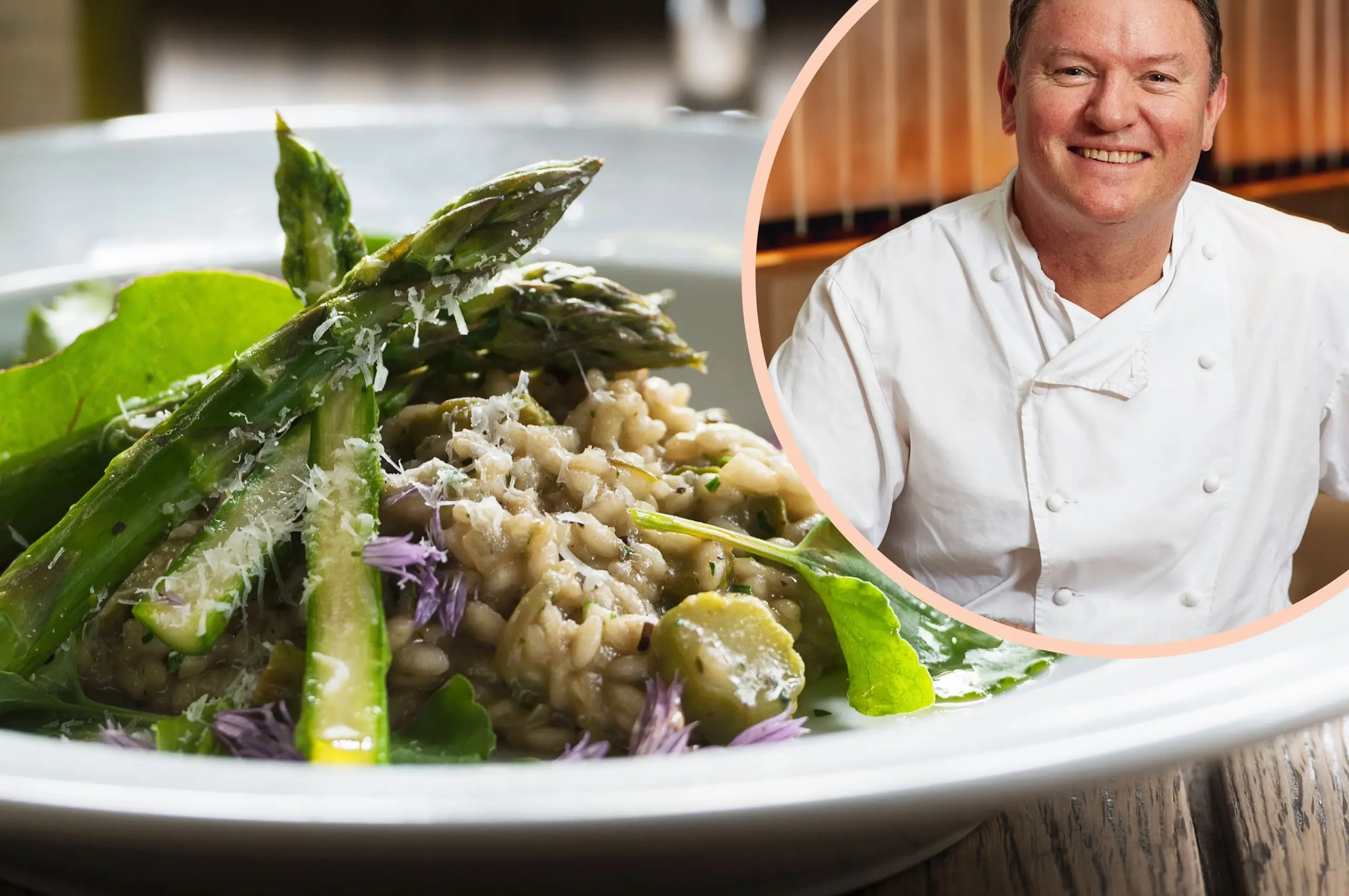 Time's Table with Theo Randall - lamb, peas and potatoes, asparagus risotto and wood-fired fish
