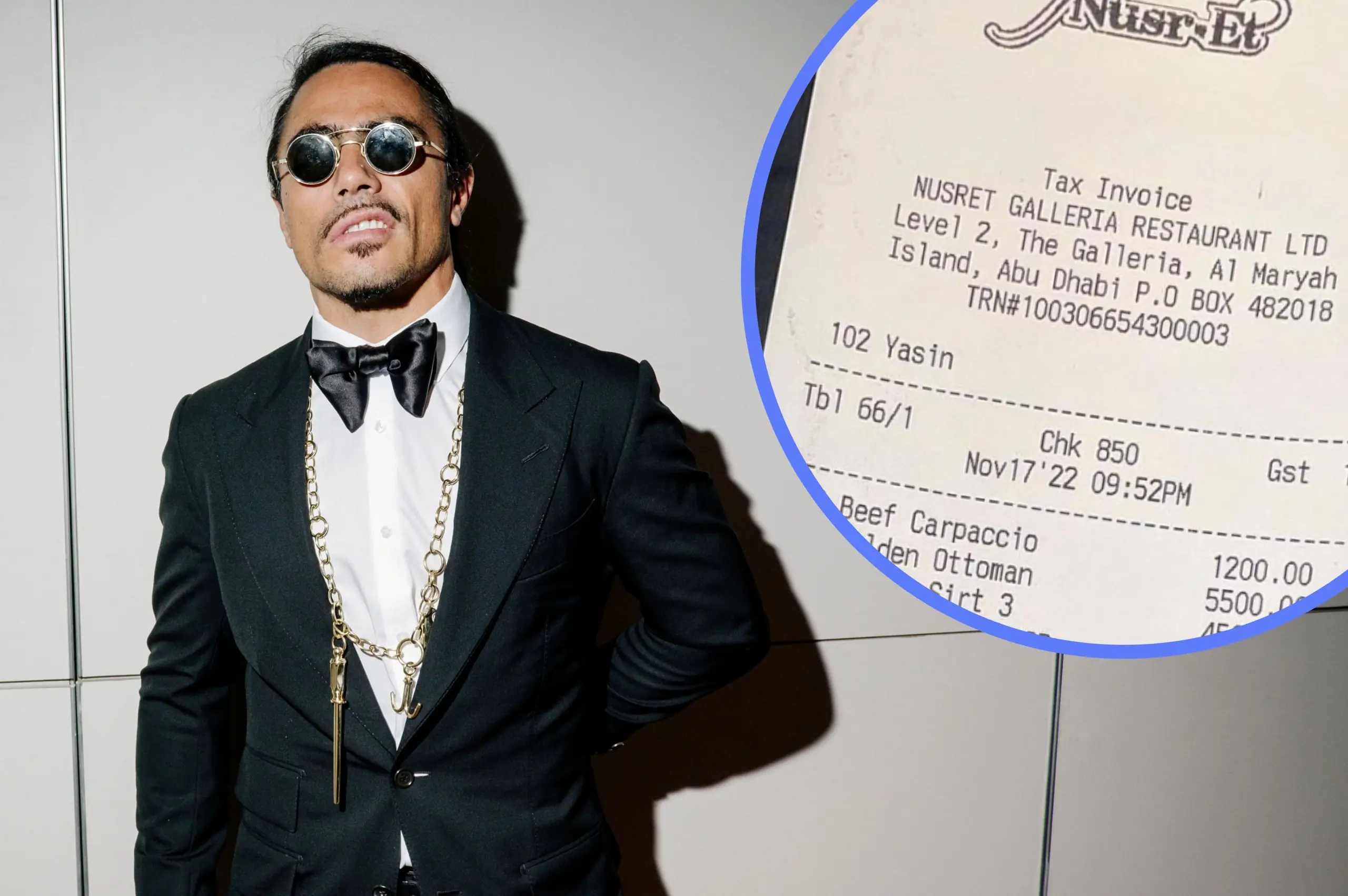Salt Bae shares £130,000 receipt for customer meal - and people are appalled
