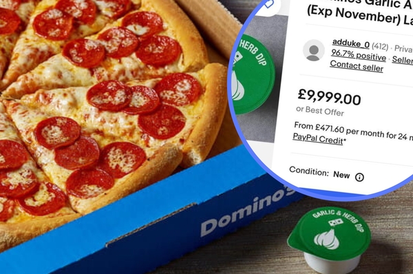 People are selling Domino's garlic and herb dip for £9,999 after brand withdraws it