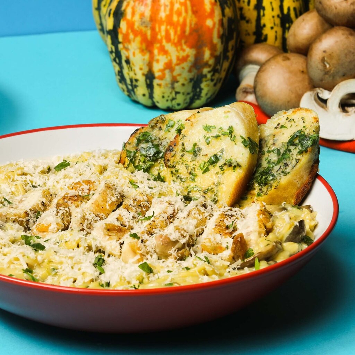 Roasted Garlic Chicken & Mushroom Orzo Recipe | Twisted