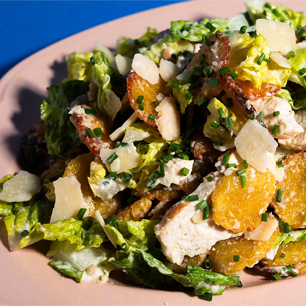 Smashed Gnocchi Caesar Salad 