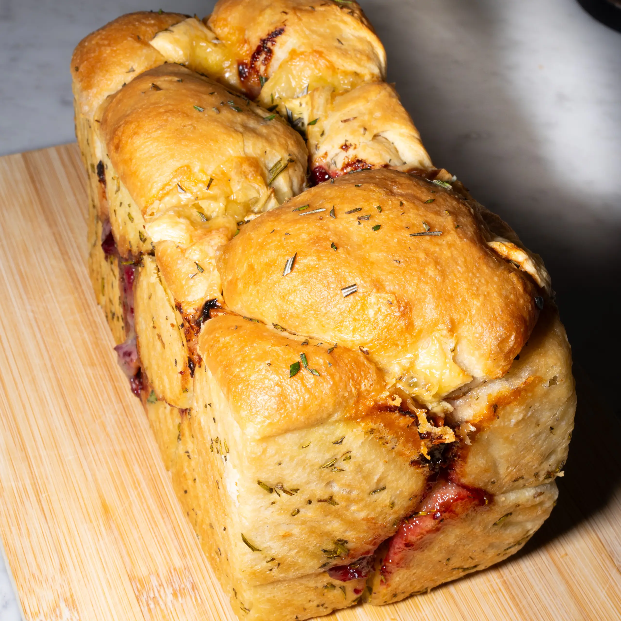 Brie, Cranberry & Rosemary Dough Ball Loaf