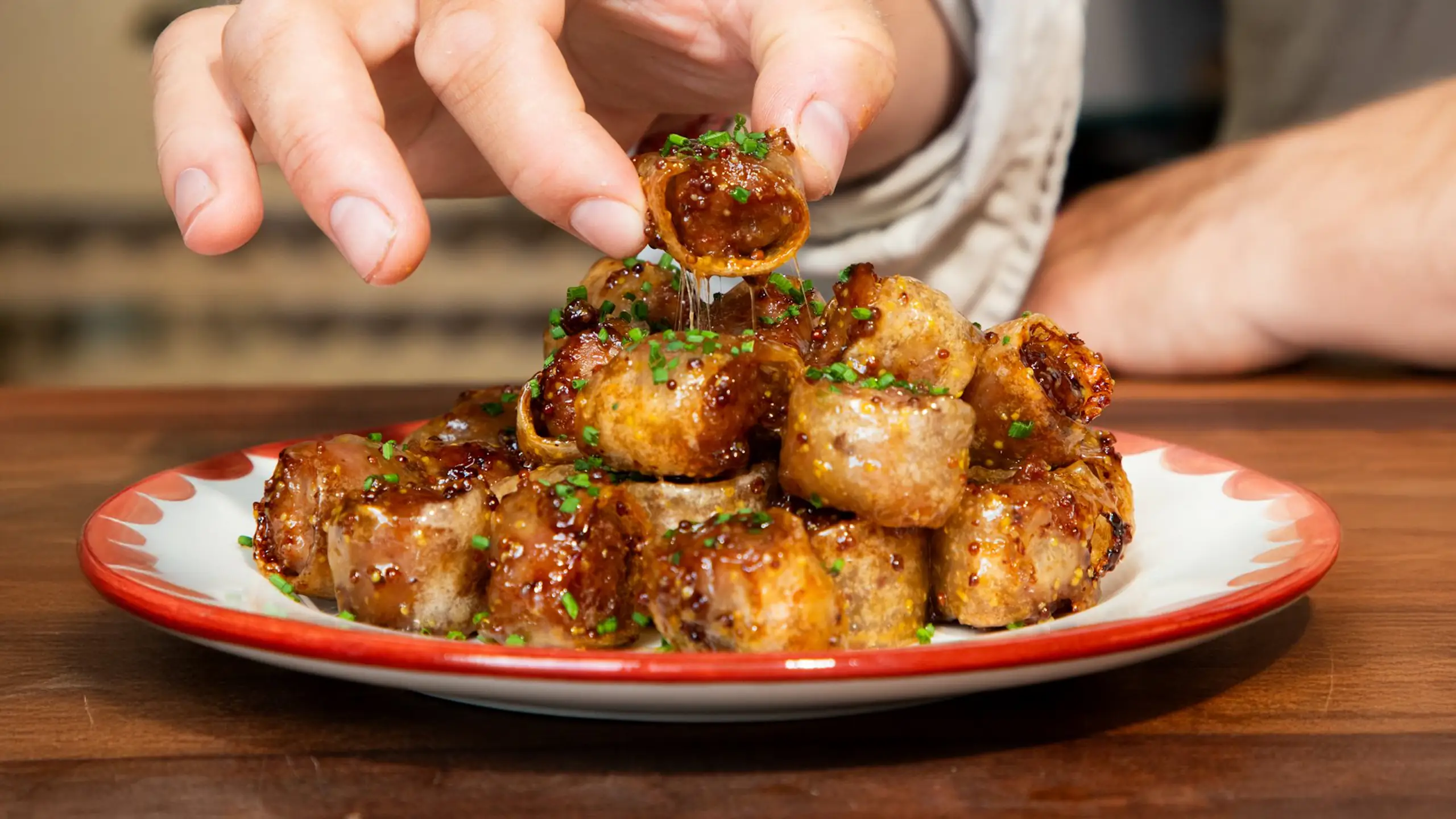 Crispy Rice Paper Sausage Bites