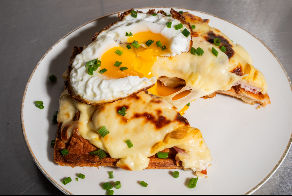 Croque Madame Croissant Waffles