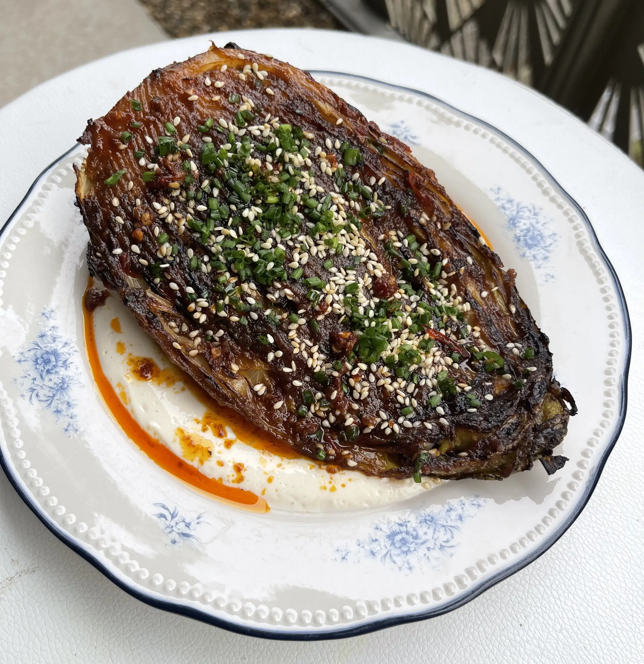Charred Cabbage with Miso and Caramelised Onion Butter