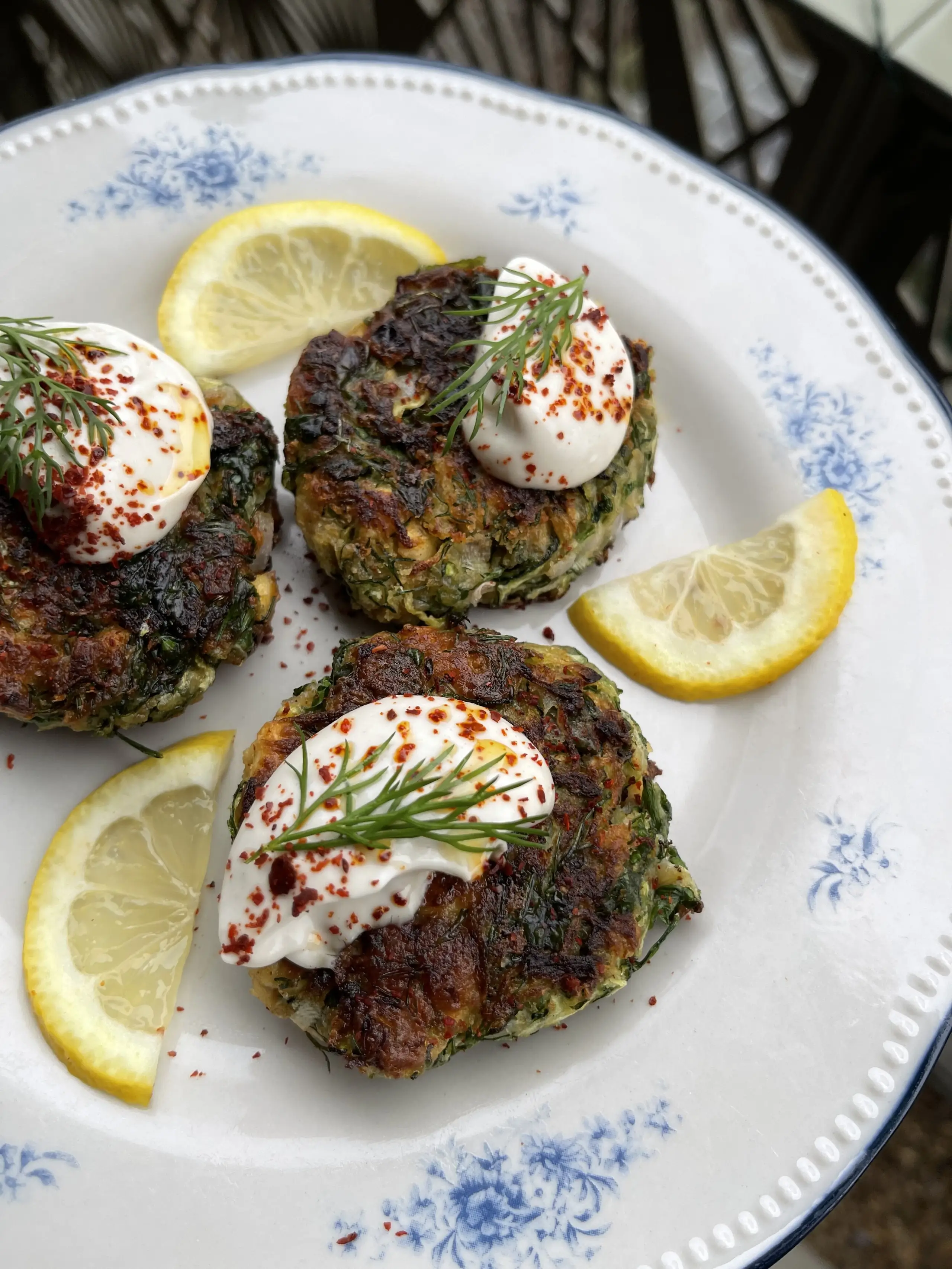 Courgette and Tofu Feta Fritters