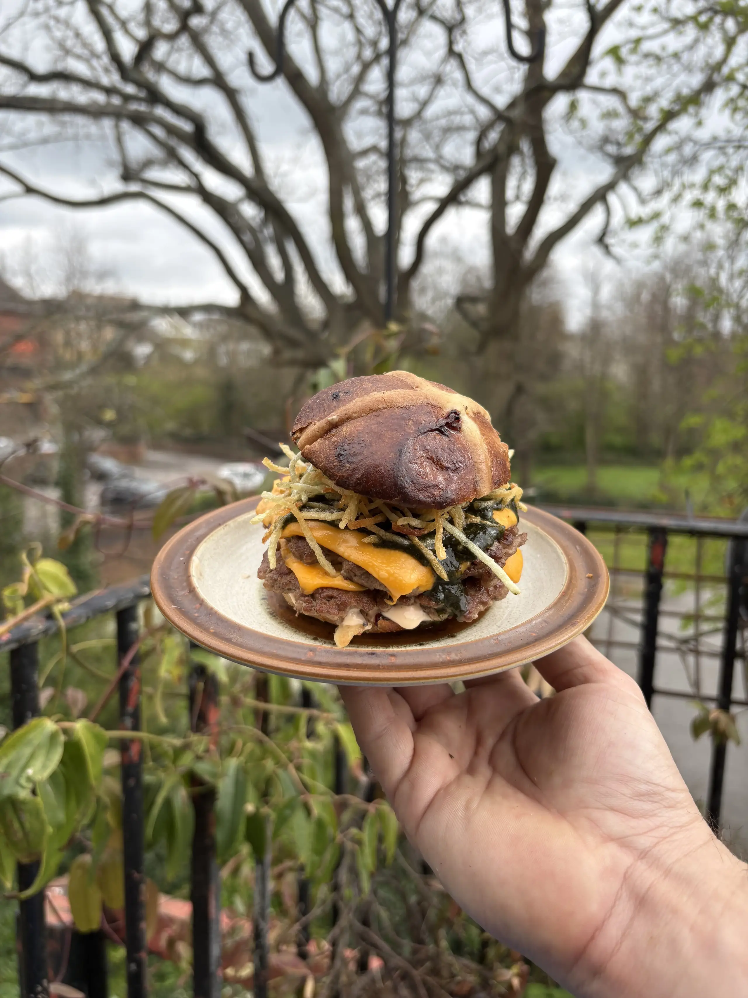 Hot Cross Bun Smash Burgers