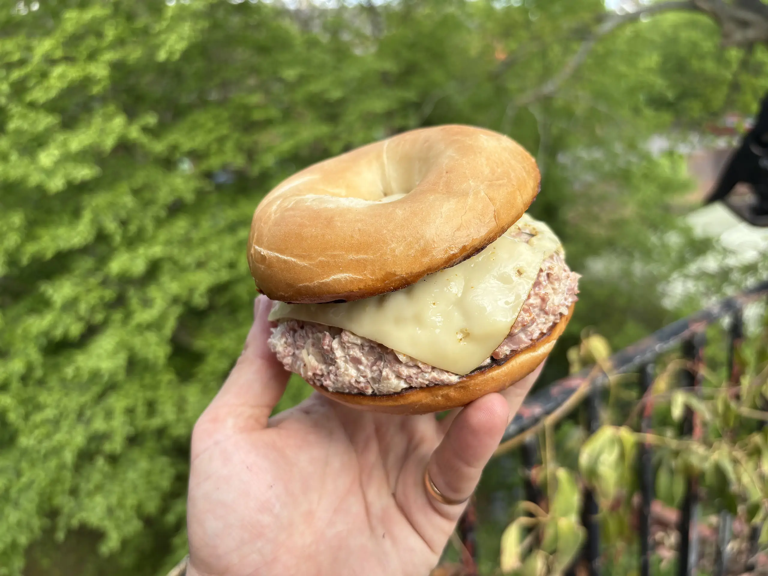 Chopped Reuben Bagel 